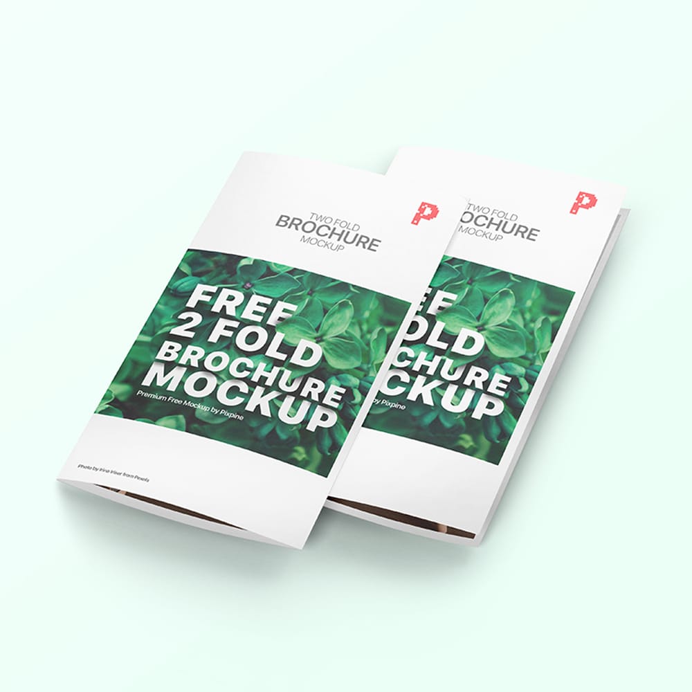 Free 2 Fold Brochure Mockup