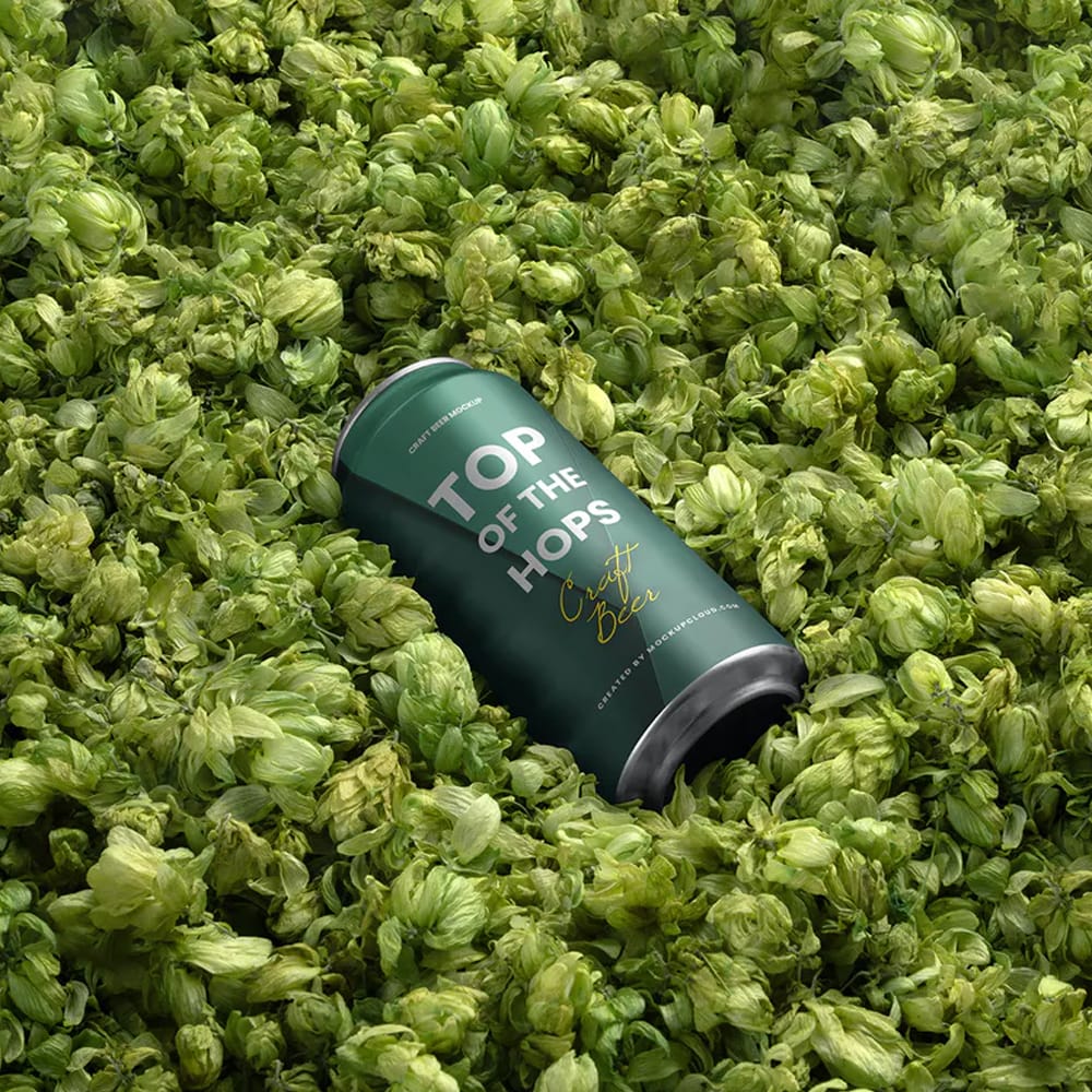 Free Beer Can Mockup