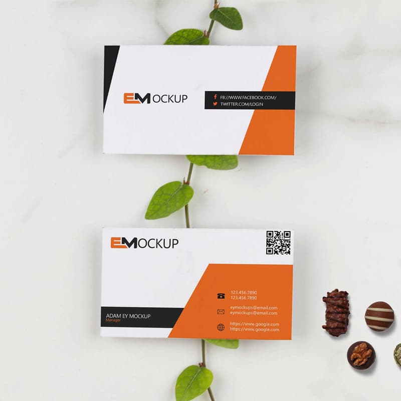 Free Business Card Mockup Scene