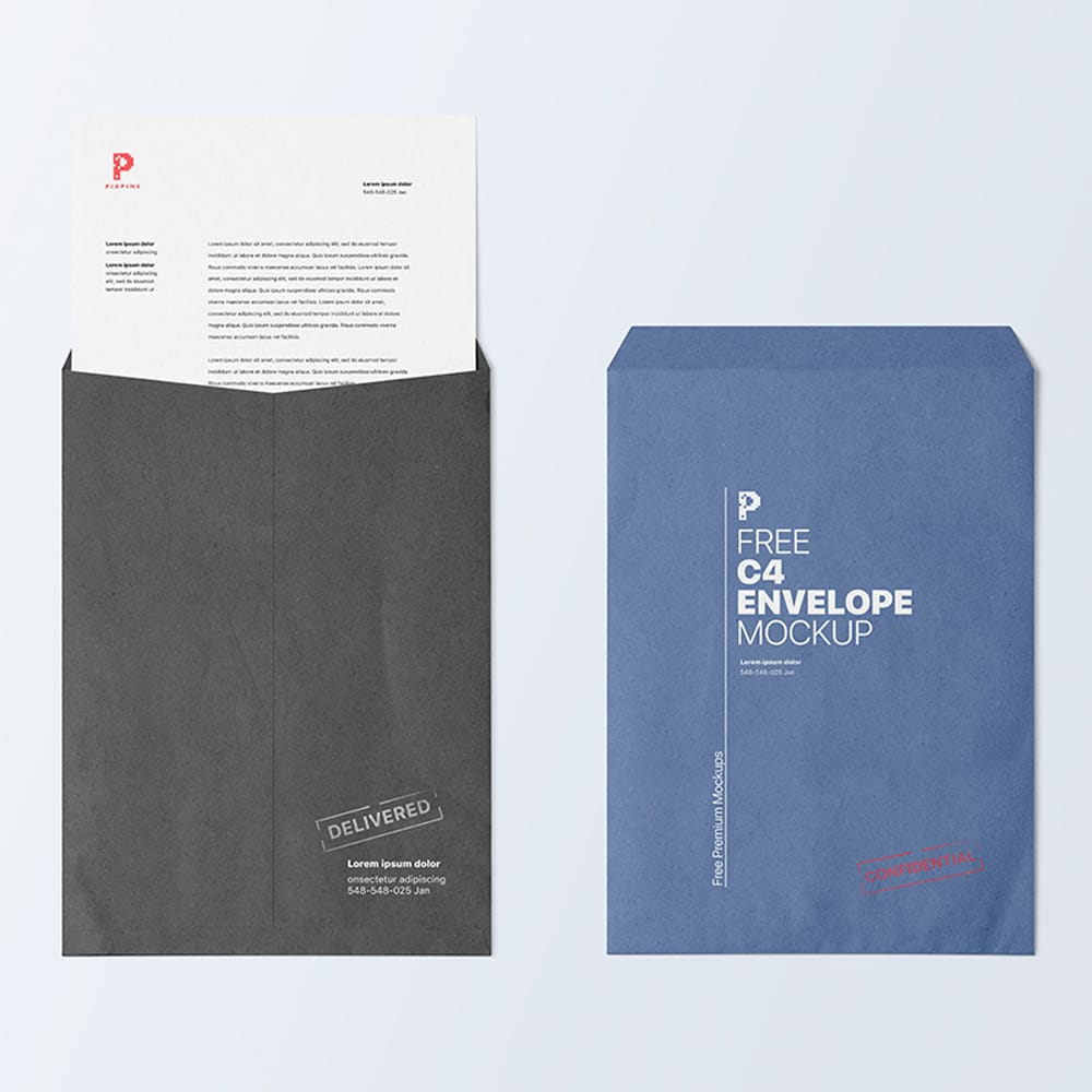 Free C4 Envelope Mockup