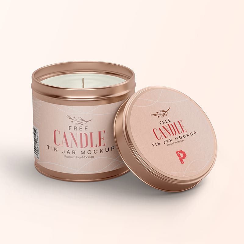 Free Candle Tin Jar Mockup