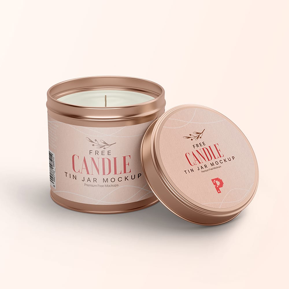Free Candle Tin Jar Mockup