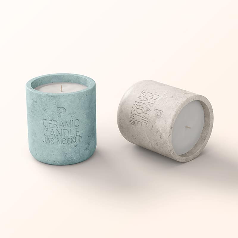 Free Ceramic Candle Jar Mockup