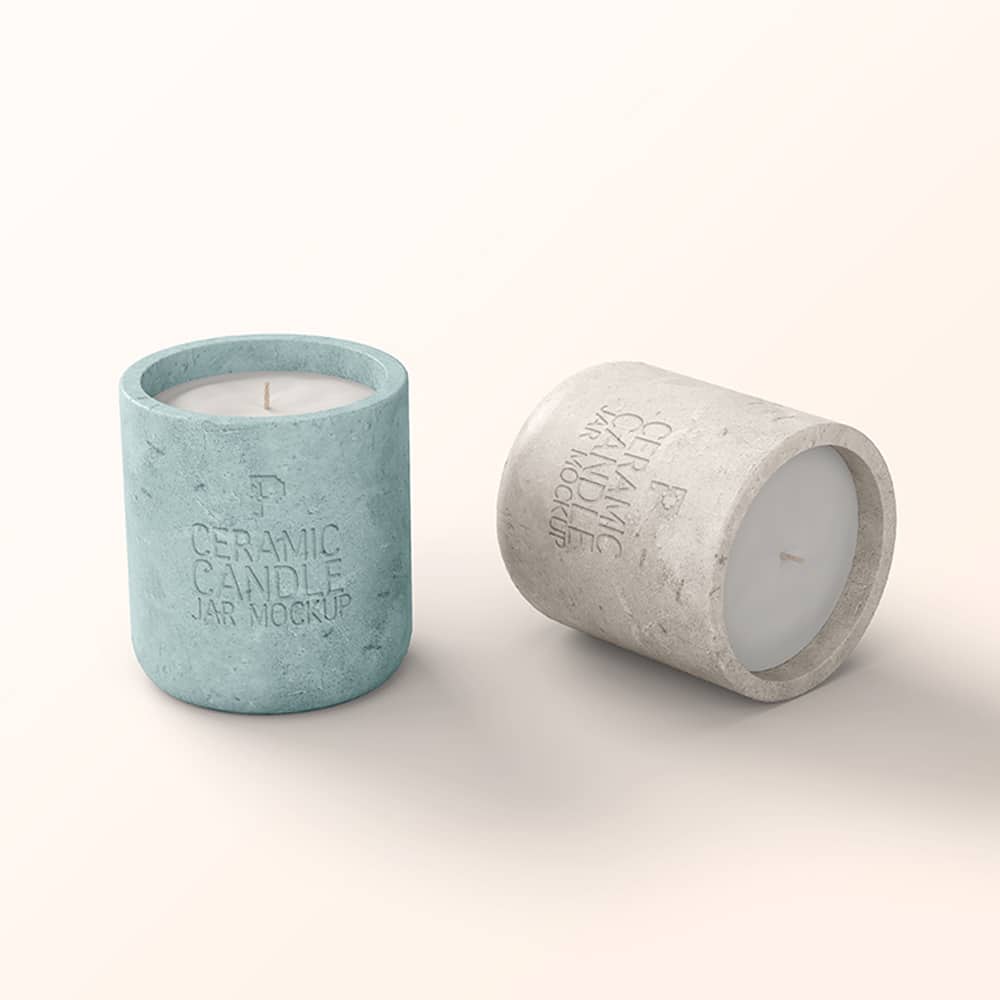 Free Ceramic Candle Jar Mockup