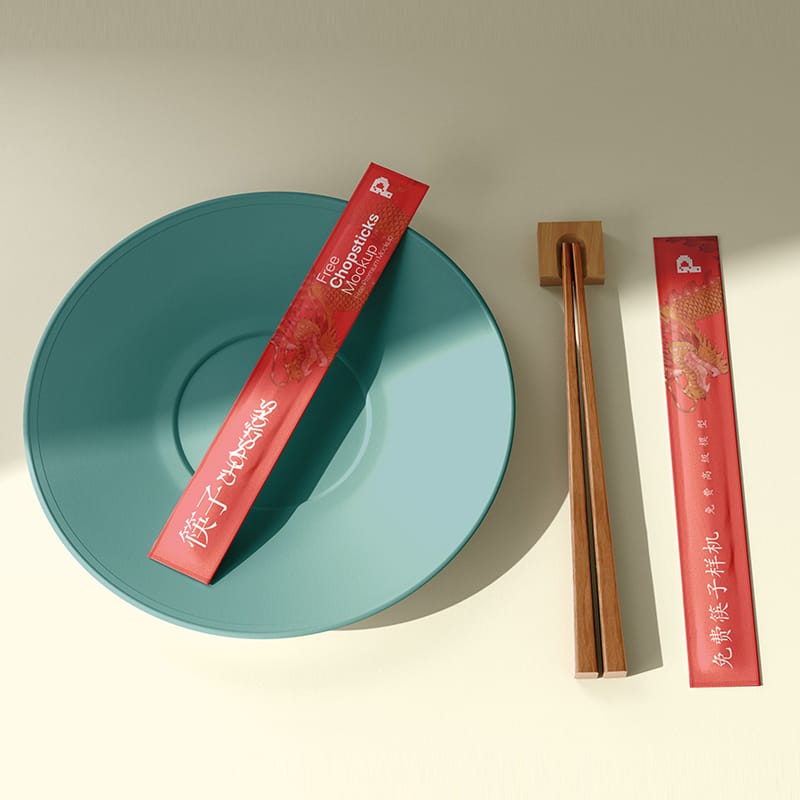 Free Chopsticks Mockup