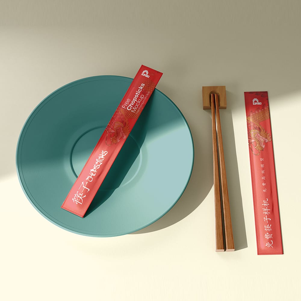 Free Chopsticks Mockup