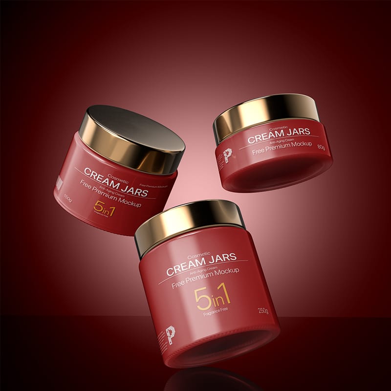Free Cosmetic Cream Jars Mockup