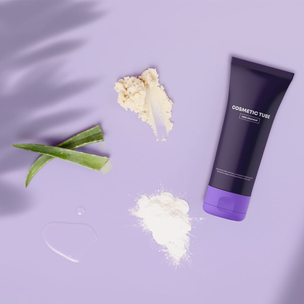 Free Cosmetic Tube Scene Mockup