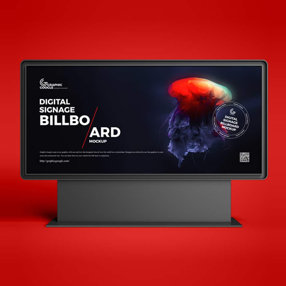 Free Digital Signage Billboard Mockup