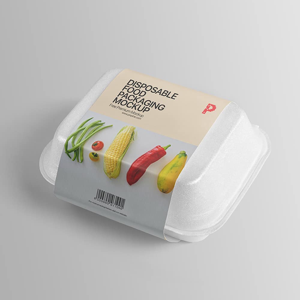 Free Disposable Food Packaging Mockup