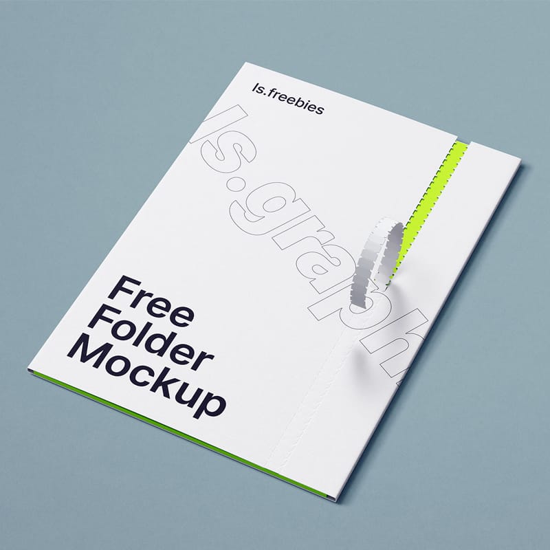 Free Folder Mockup with the Perforation