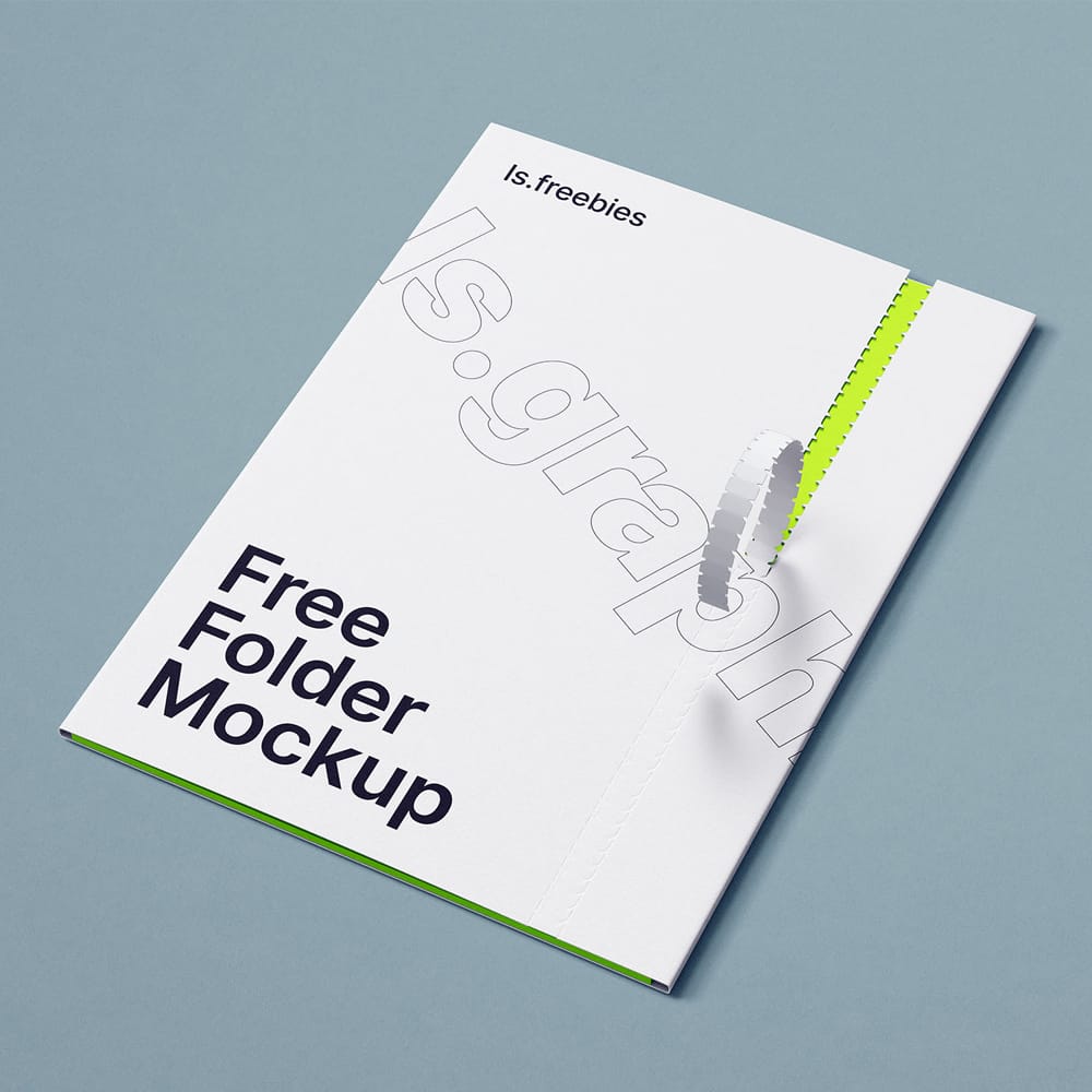 Free Folder Mockup with the Perforation