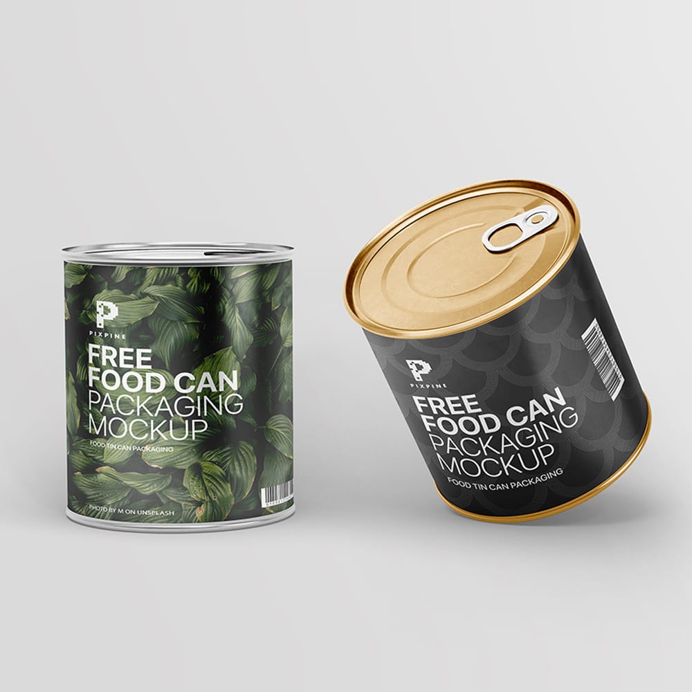 Free Food Can Mockup