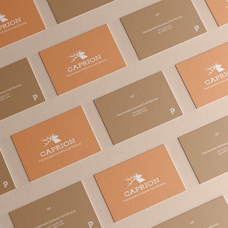 Free Isometric Business Card Mockup