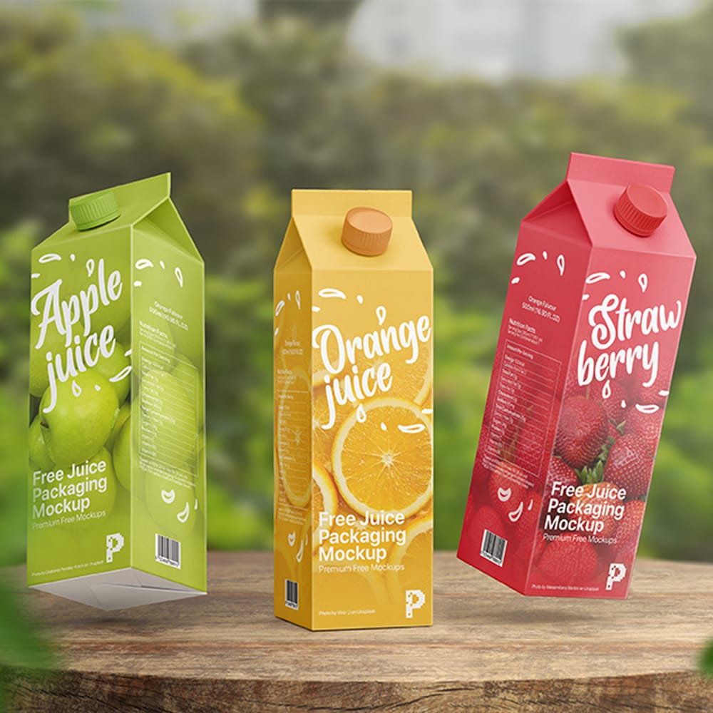 Free Juice Packaging Mockup