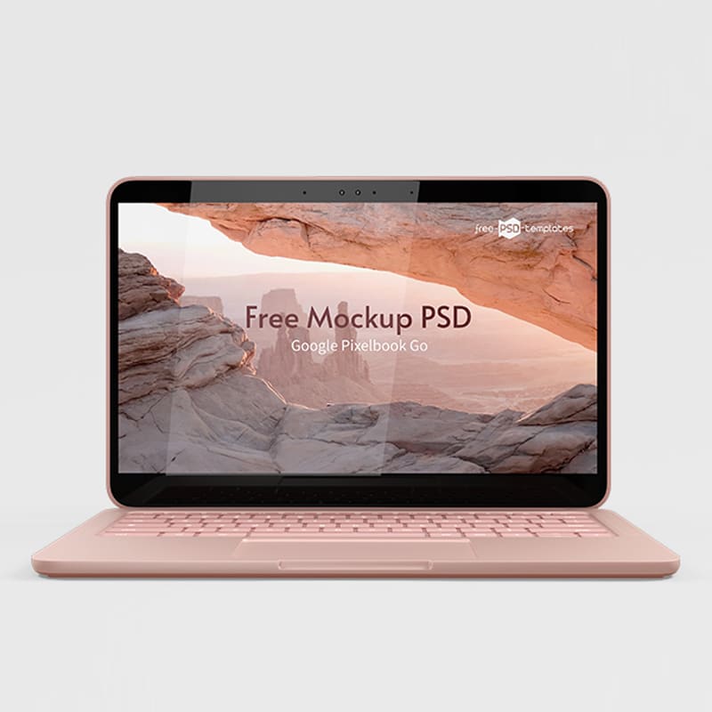 Free Laptop Google Pixelbook Go Mockup PSD