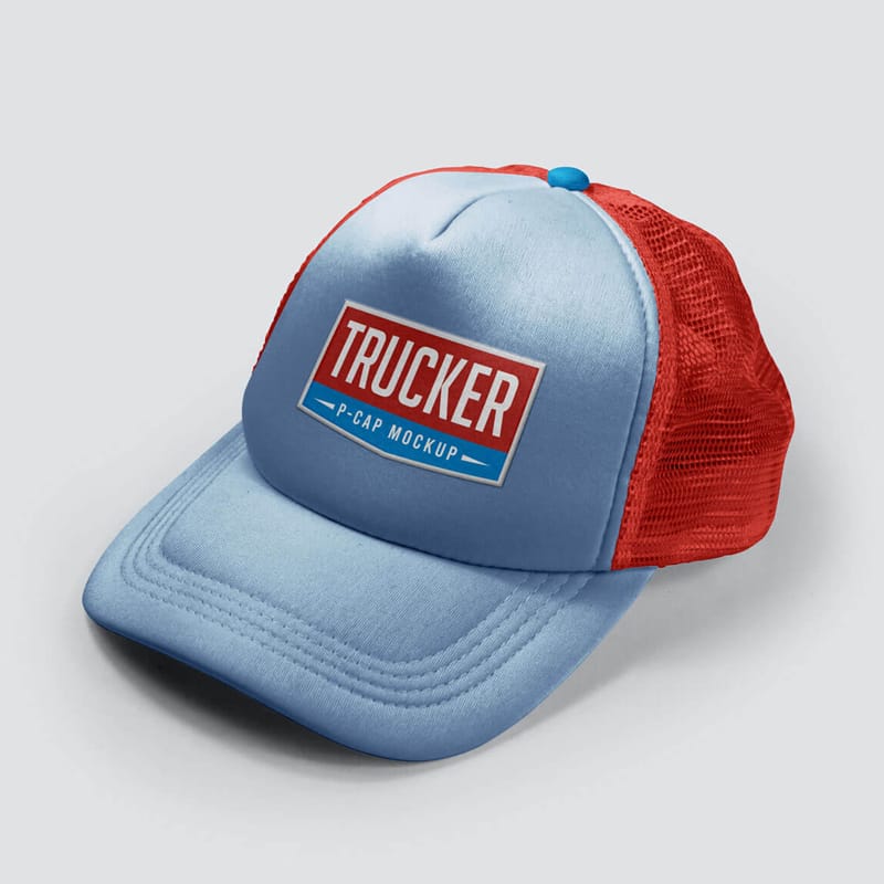 Free Men / Women Summer Trucker P-Cap Mockup PSD