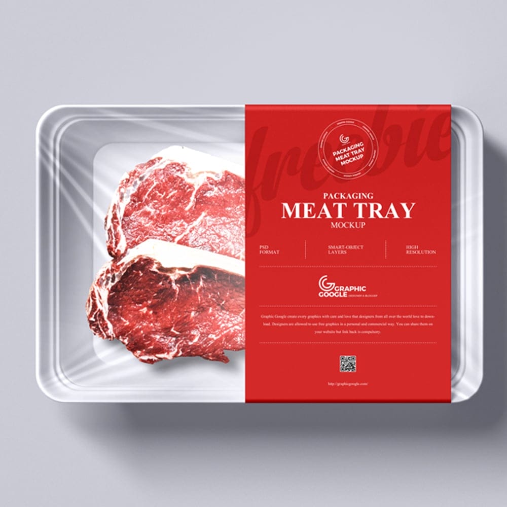 Free Packaging Meat Tray Mockup