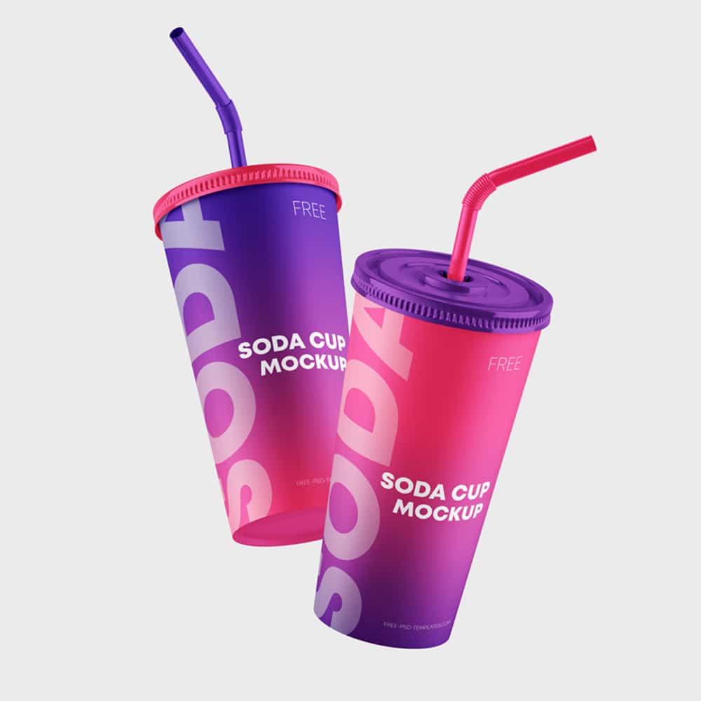Free Paper Soda Cup Mockups in PSD