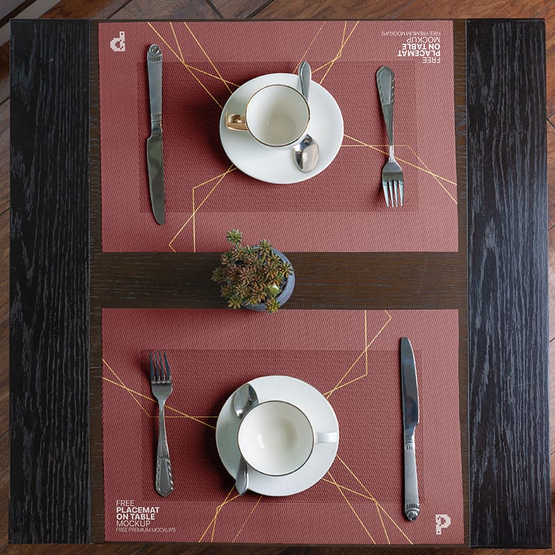 Free Placemat on Table Mockup