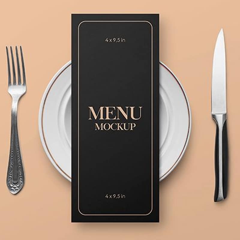 Free Restaurant Menu Card Mockup