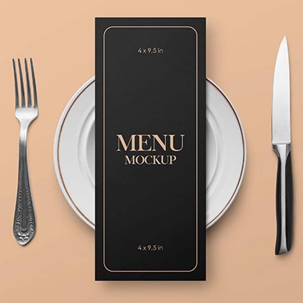 Free Restaurant Menu Card Mockup