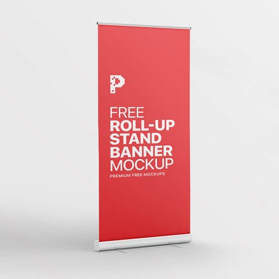 Free Roll-up Stand Banner Mockup