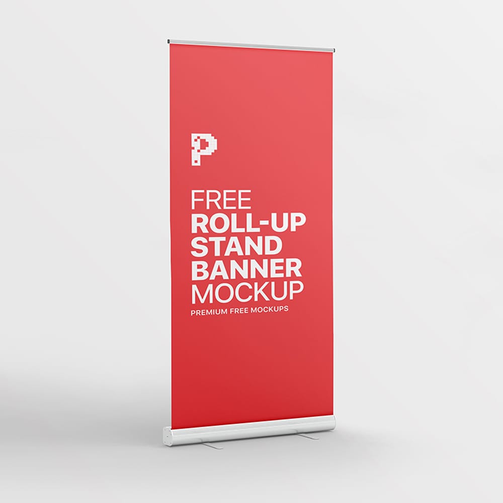 Free Roll-up Stand Banner Mockup