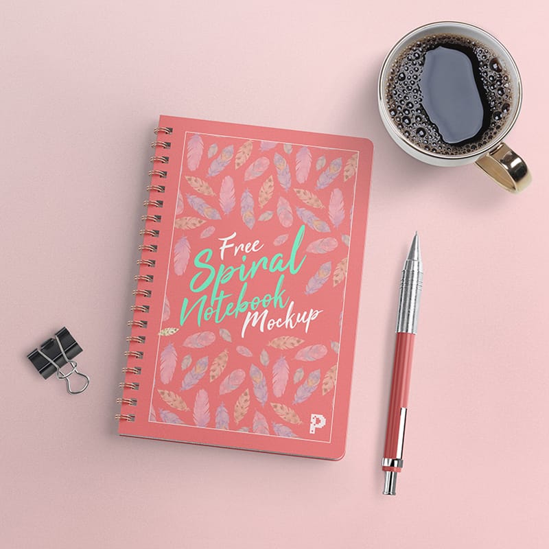 Free Spiral Notebook Mockup