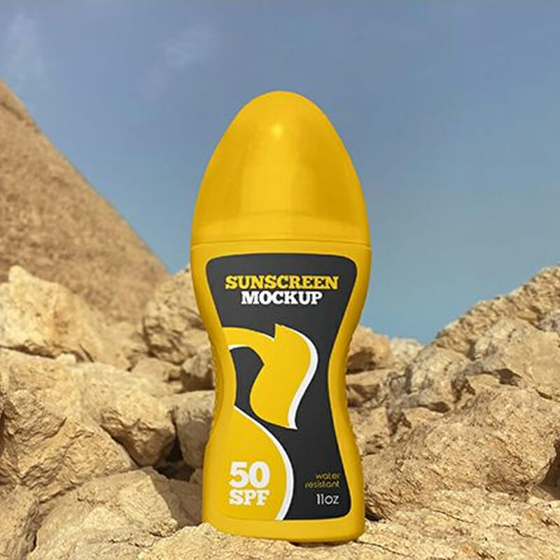 Free Spray Bottle Sunscreen Mockups