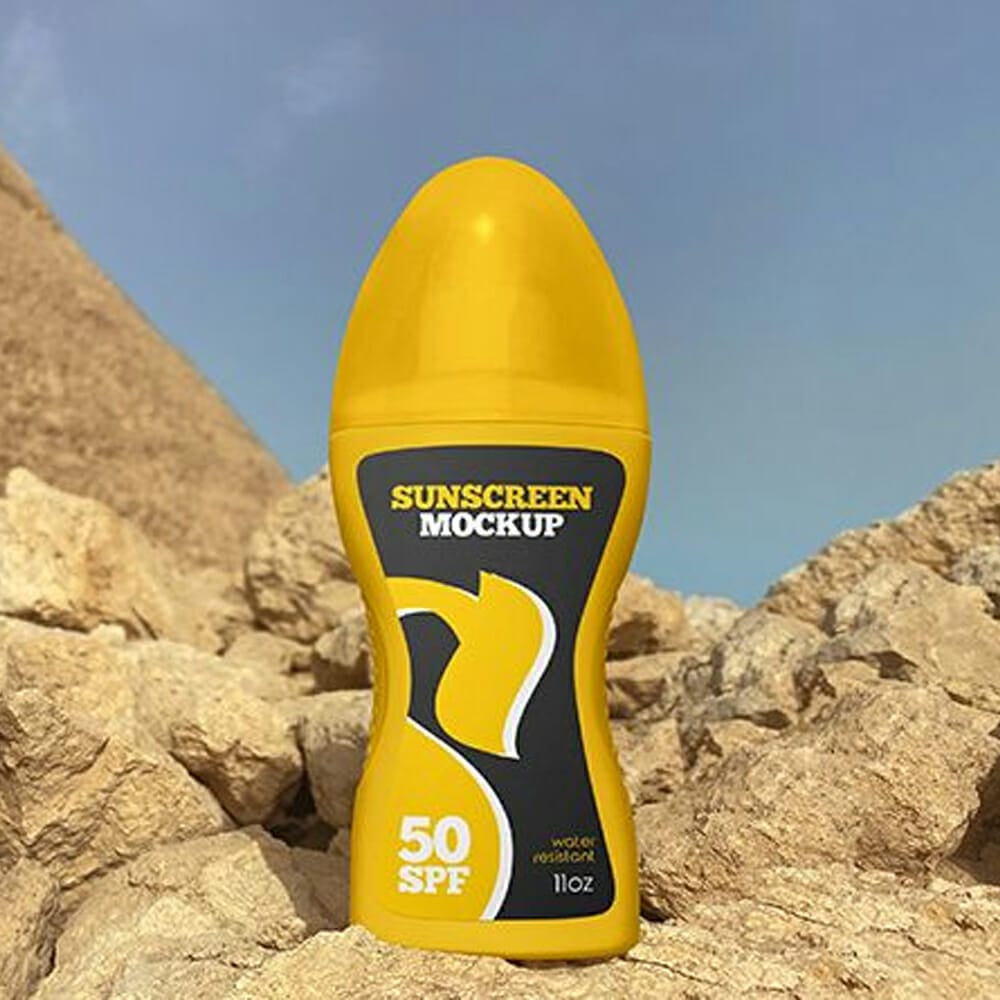 Free Spray Bottle Sunscreen Mockups