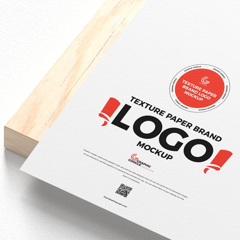 Free Texture Paper Brand Logo Mockup
