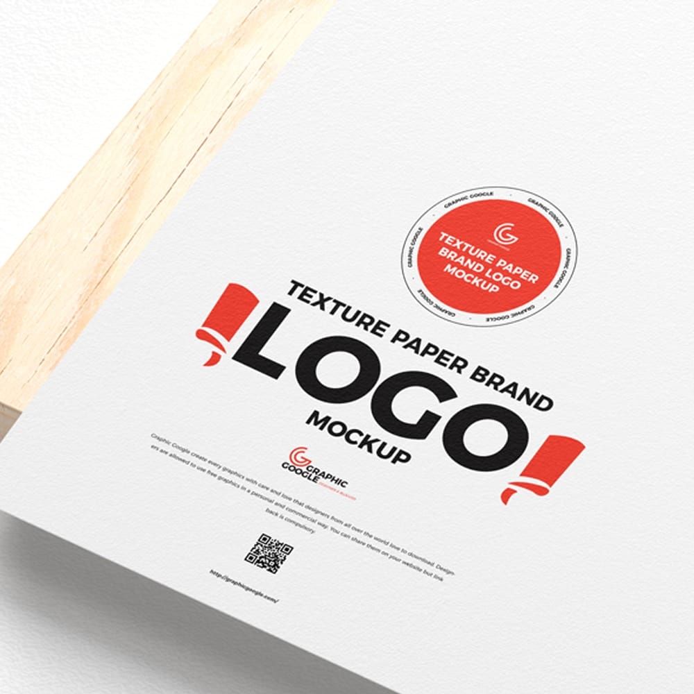Free Texture Paper Brand Logo Mockup