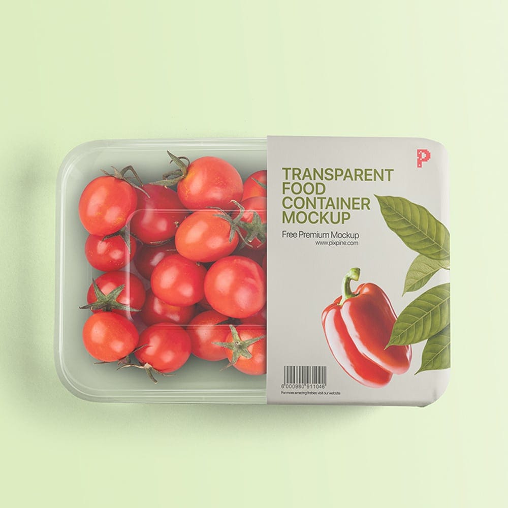Free Transparent Food Container Mockup