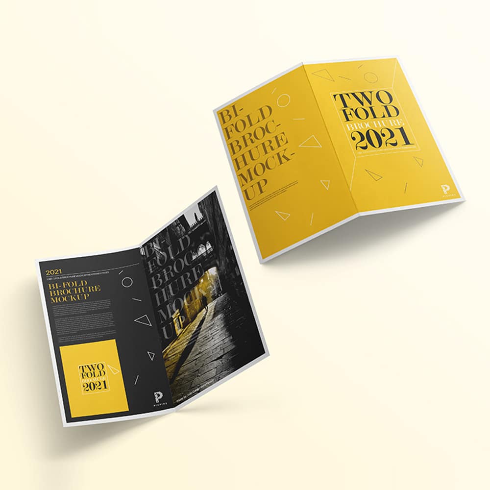 Free Two Fold Brochure Mockup