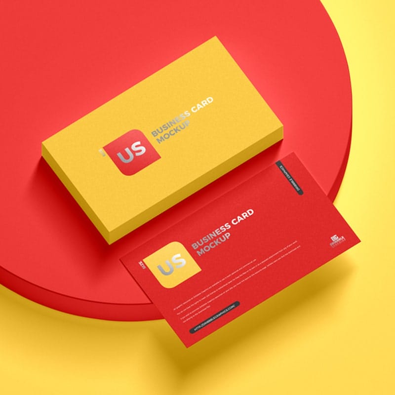 Free US Size Business Card Mockup