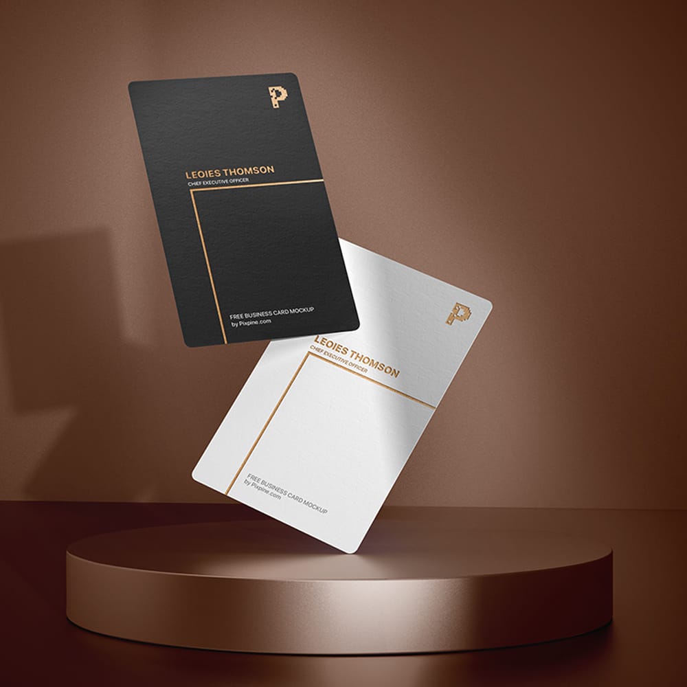 Free Vertical Business Card Mockup