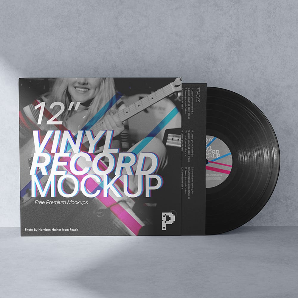 Free Vinyl Record Mockup