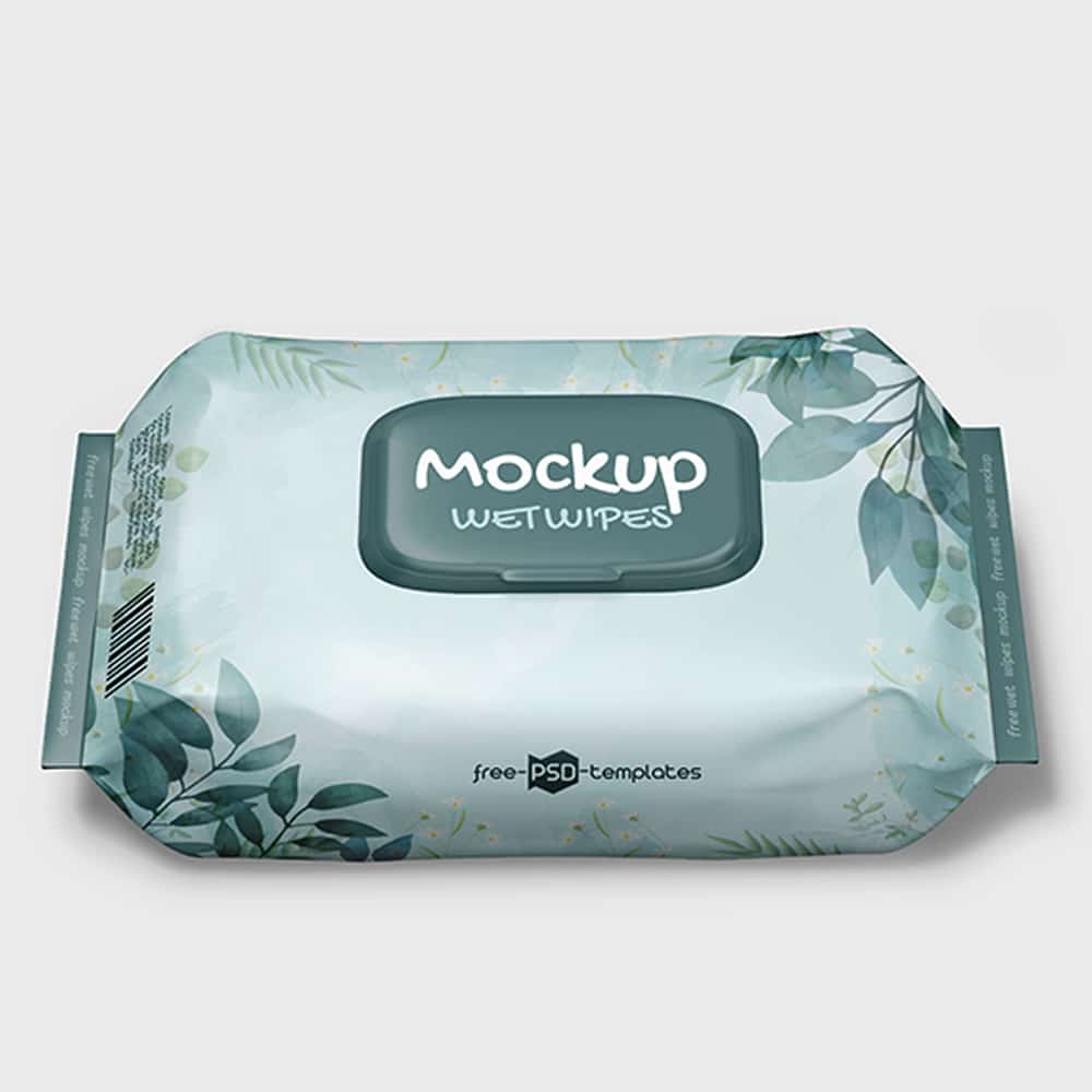 Free Wet Wipes Mockup Template in PSD