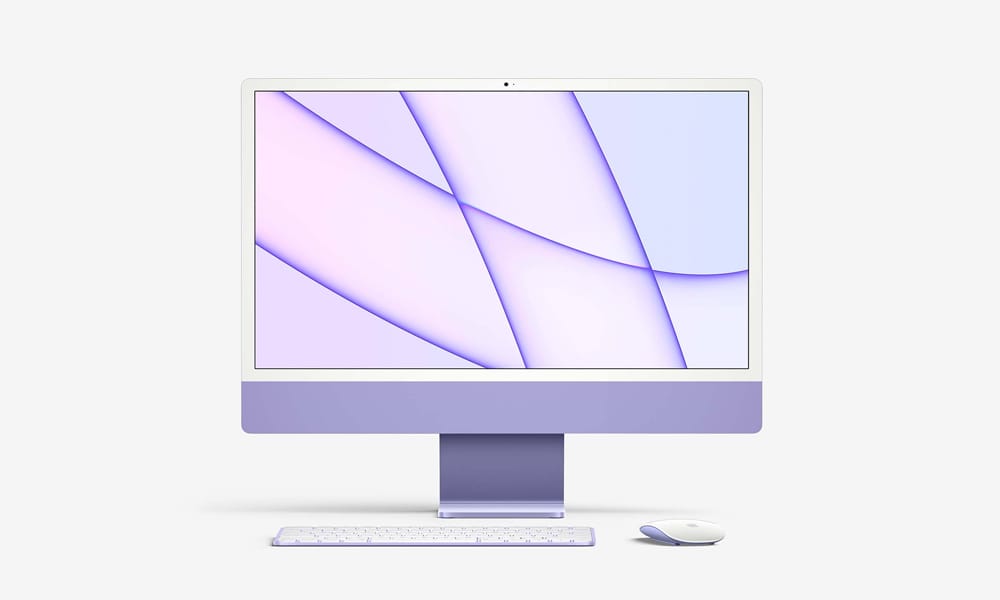 Free iMac 24-inch (2021) Mockup