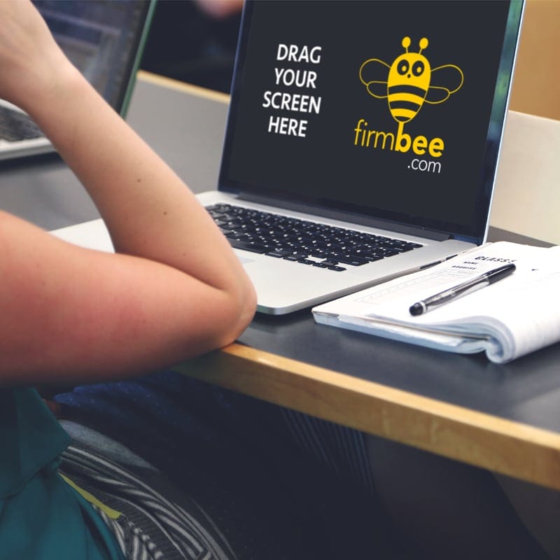 Freelance With MacBook In Cowork Free Mockup PSD