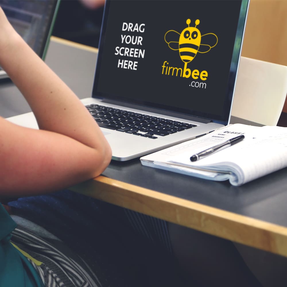 Freelance With MacBook In Cowork Free Mockup PSD