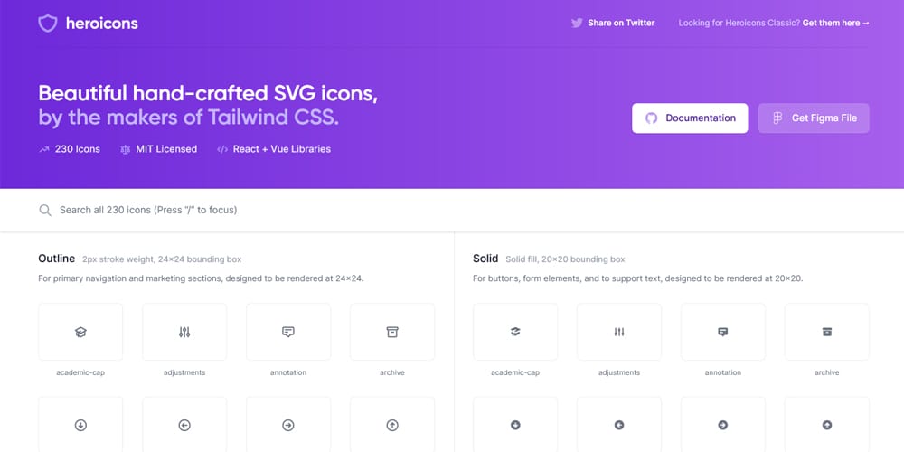Free Open Source Icons for Designers and Developers 2023 11 Heroicons