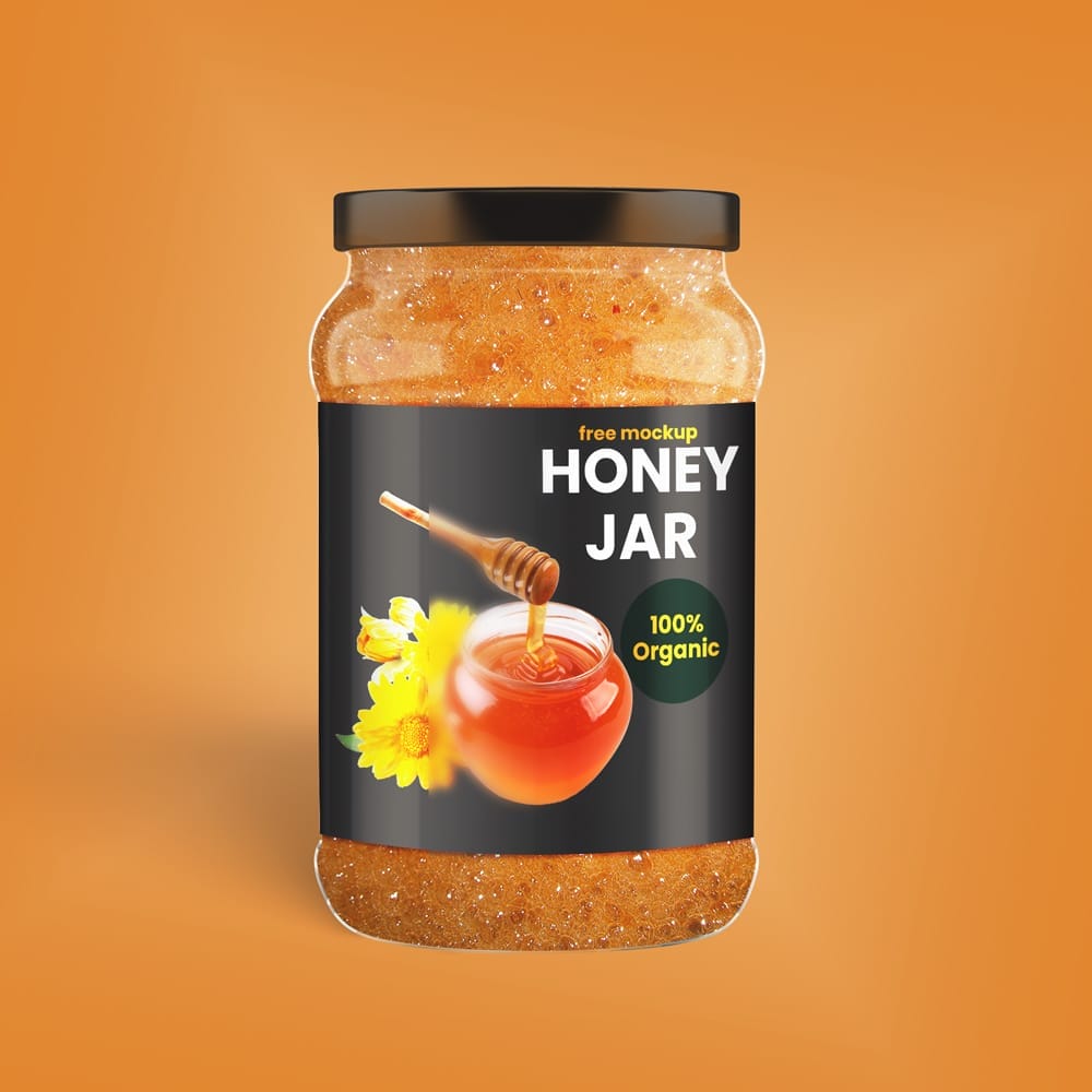 Honey Jar / Jam Brand Free Mockup