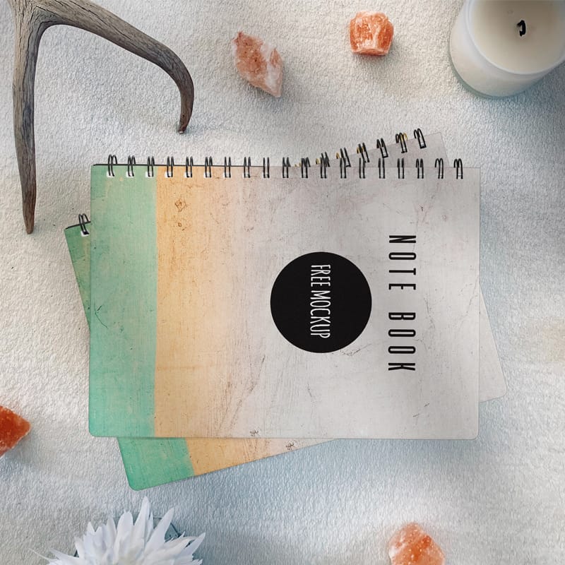 Note Book Scene Kit Free Mockup