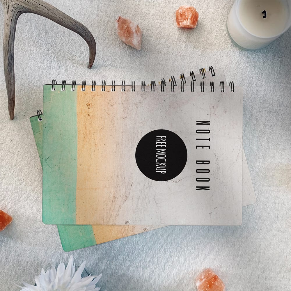 Note Book Scene Kit Free Mockup