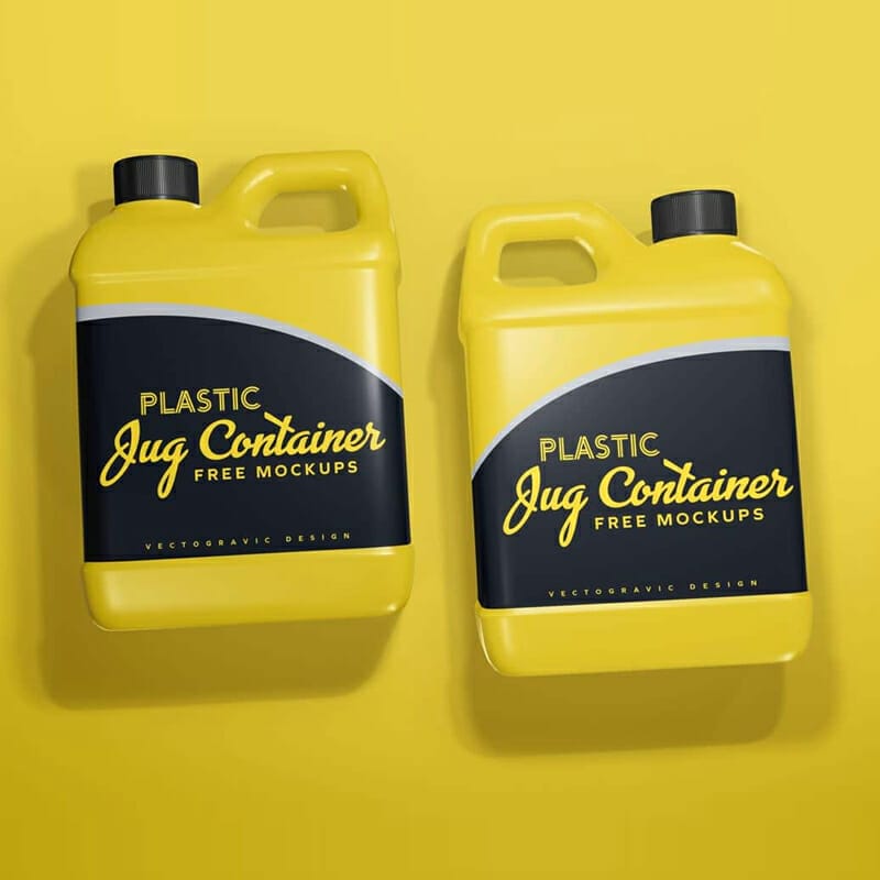 Plastic Jug Container Free Mockups