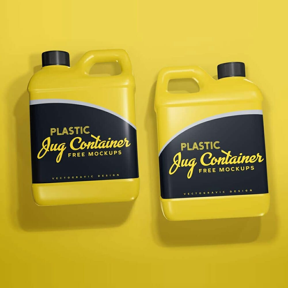 Plastic Jug Container Free Mockups