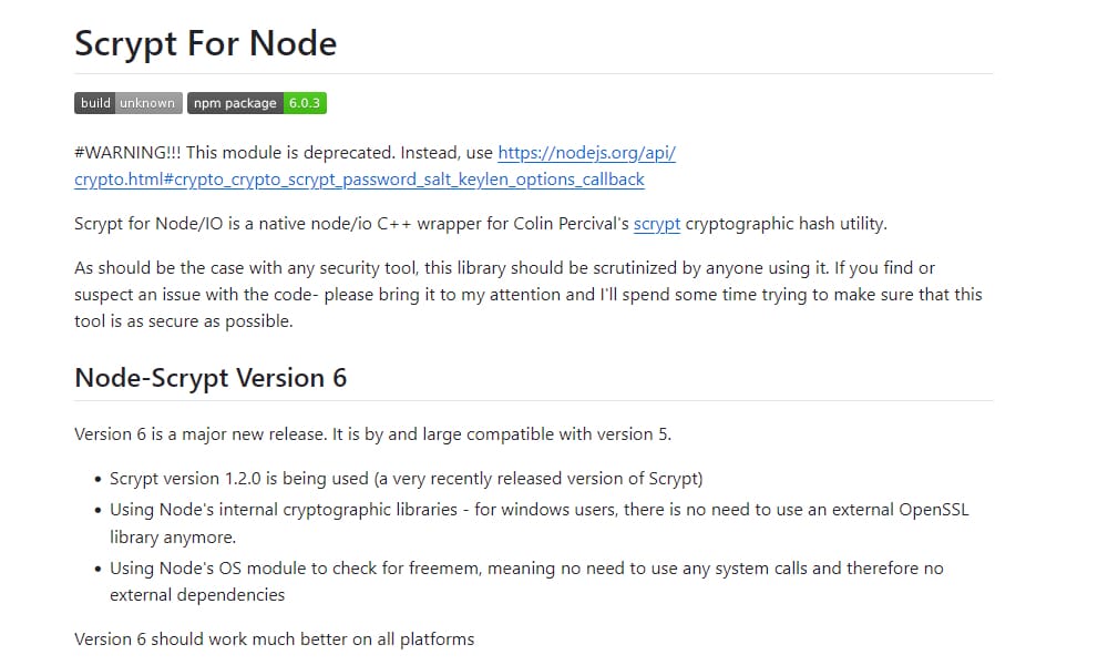Scrypt For Node
