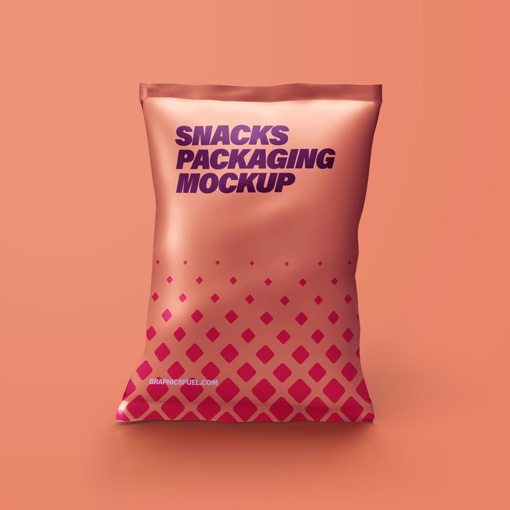 Snacks Pack Pouch Mockup
